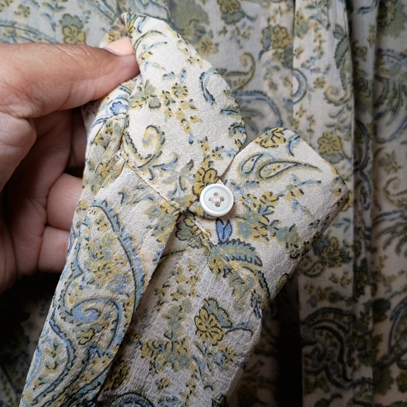 Uniqlo Long Sleeve Paisley Printed Dress Size Large - Picture 6 of 11